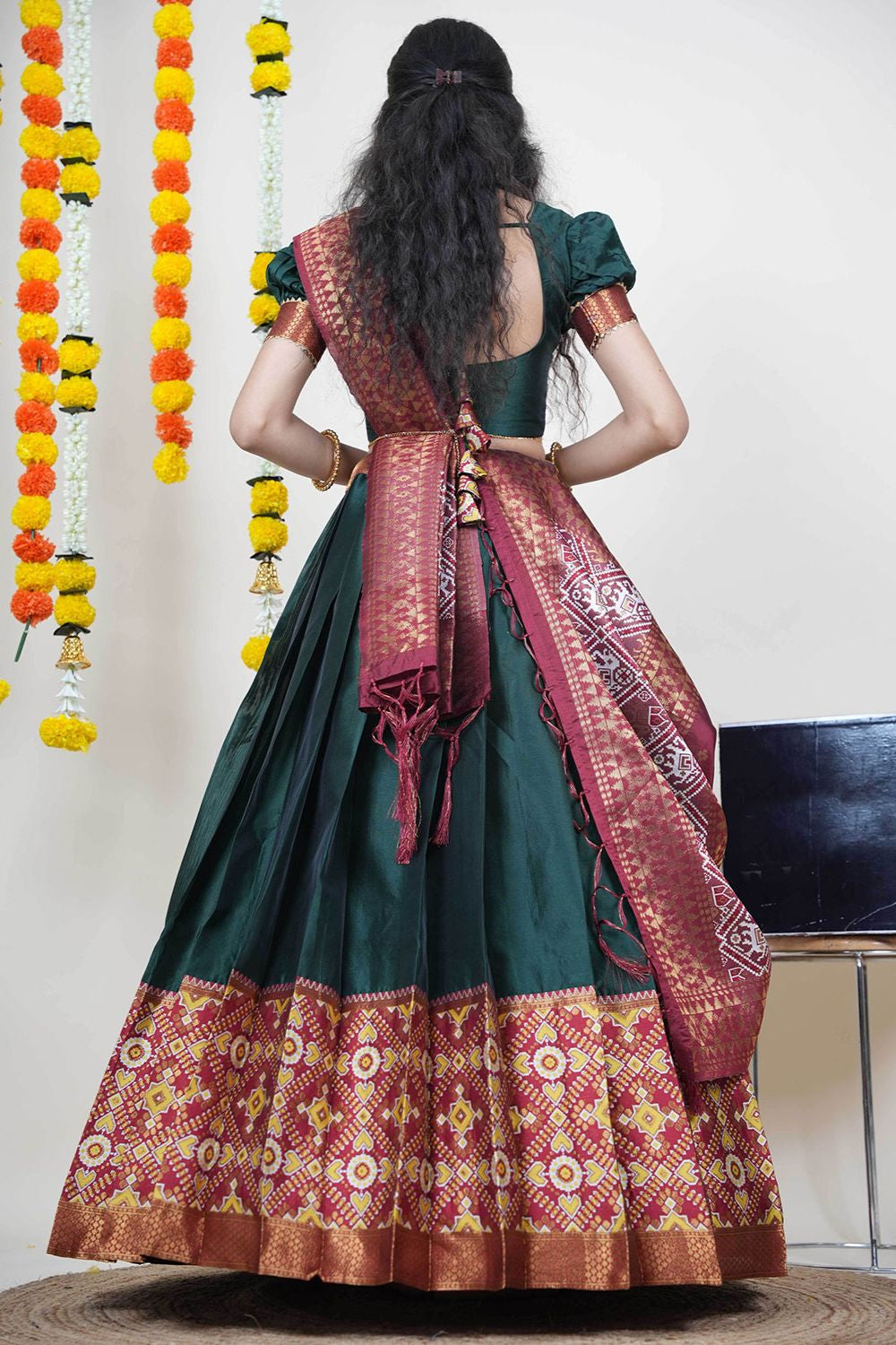 Green Silk Sangeet Lehenga Choli SFROY539101