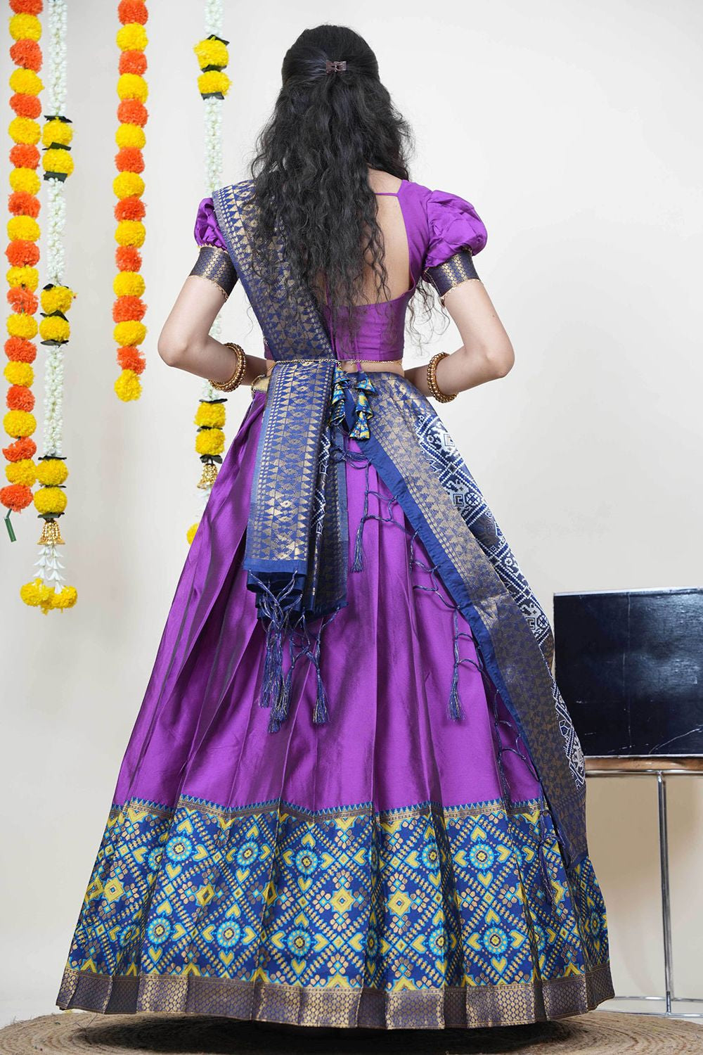 Purple Silk Sangeet Lehenga Choli  SFROY539103