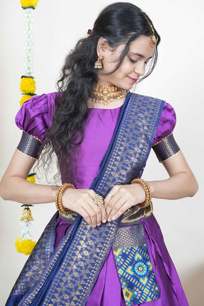 Purple Silk Sangeet Lehenga Choli  SFROY539103
