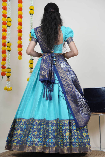 Blue Silk Sangeet Lehenga Choli SFROY539104