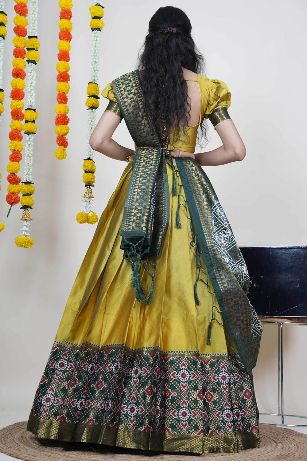 Yellow Silk Sangeet Lehenga Choli  SFROY539105