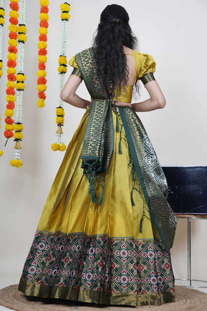Yellow Silk Sangeet Lehenga Choli  SFROY539105