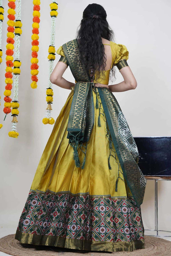 Yellow Silk Sangeet Lehenga Choli  SFROY539105