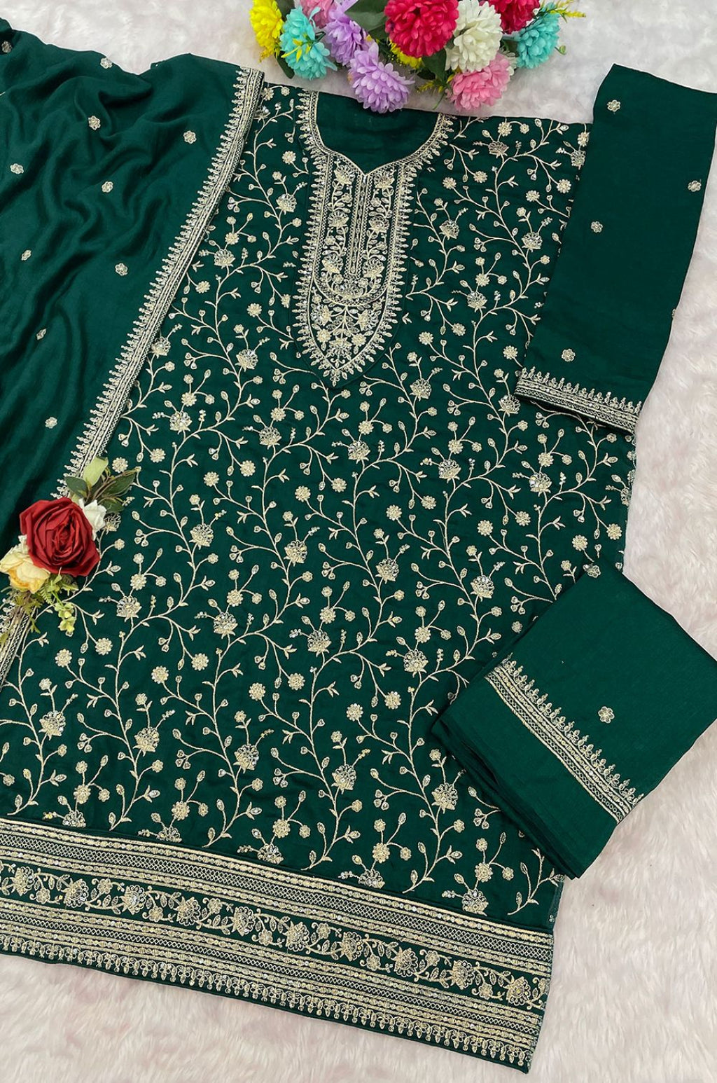 Green Georgette Salwar Kameez - SFEDC19002