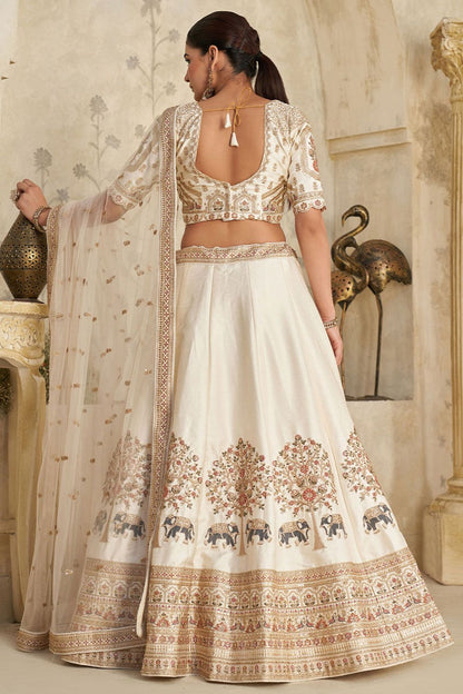 Cream Silk Lehenga Choli - SFRELS6501