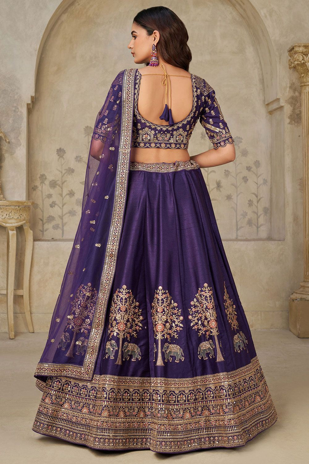 Purple Silk Lehenga Choli - SFRELS6502