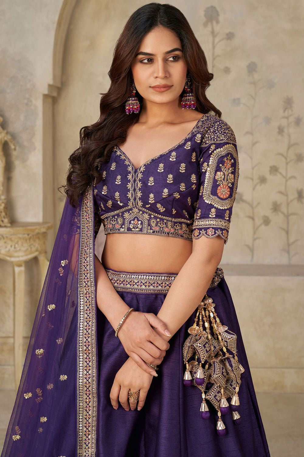 Purple Silk Lehenga Choli - SFRELS6502