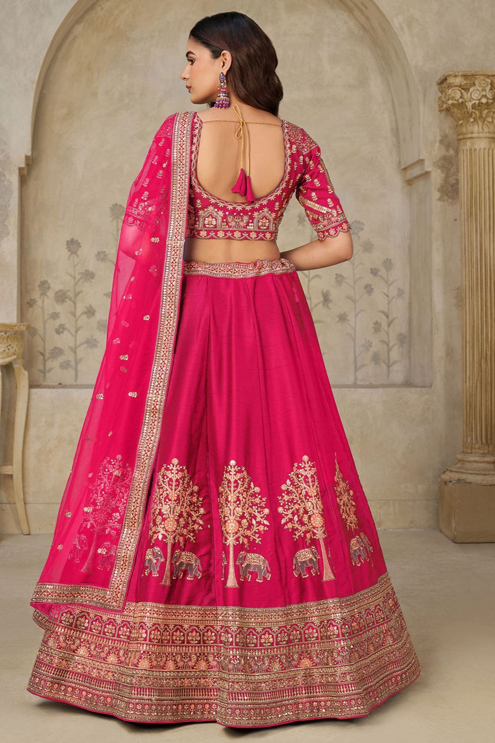 Rani Pink Silk Lehenga Choli - SFRELS6503