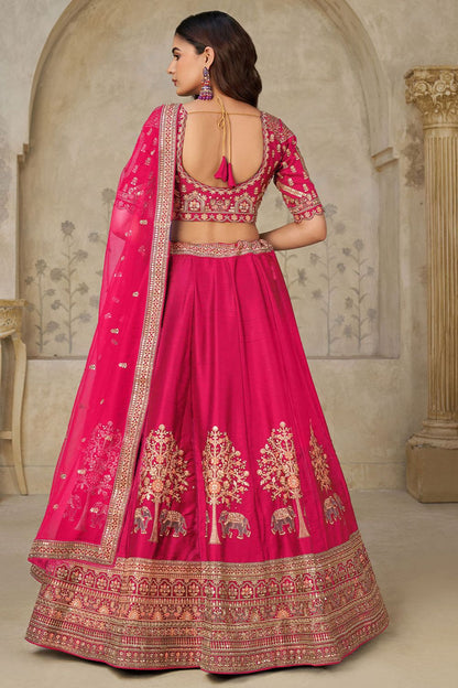 Rani Pink Silk Lehenga Choli - SFRELS6503