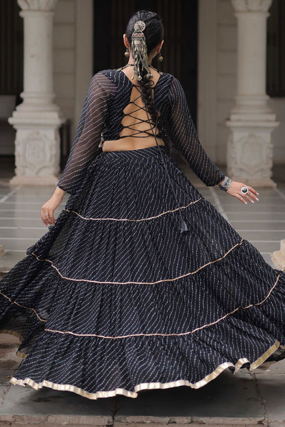 Black Georgette Chaniya Cholis SFROY551401R