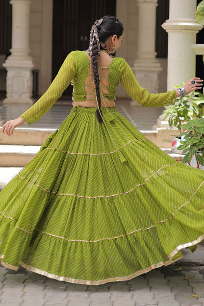 Green Georgette Chaniya Cholis SFROY551403R