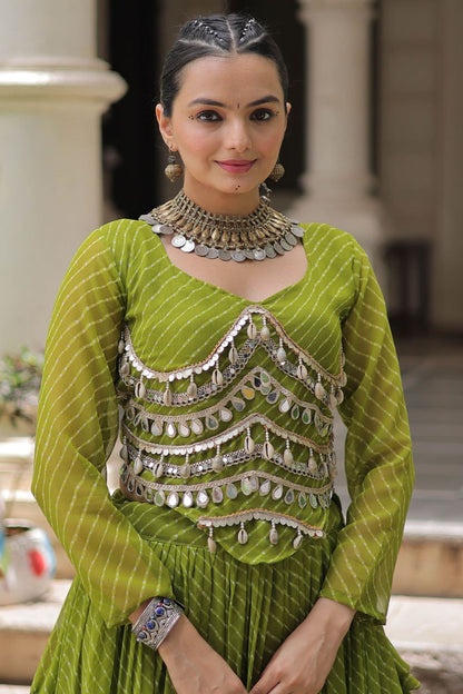 Green Georgette Chaniya Cholis SFROY551403R
