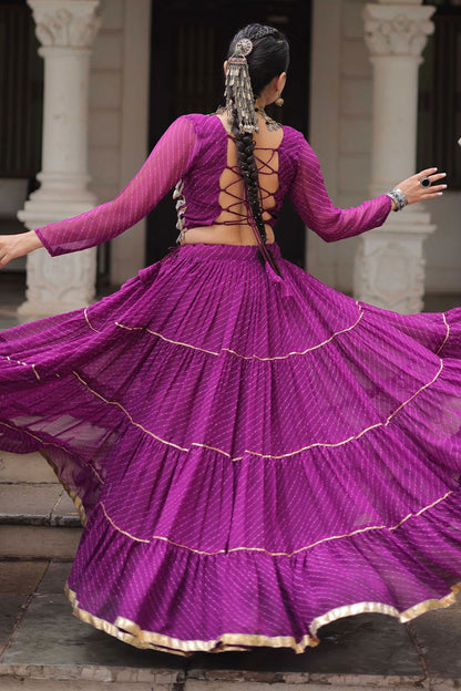 Purple Georgette Chaniya Cholis SFROY551405R