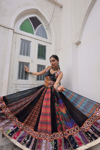 Black Georgette Navratri Chaniya Choli SFROY552101R