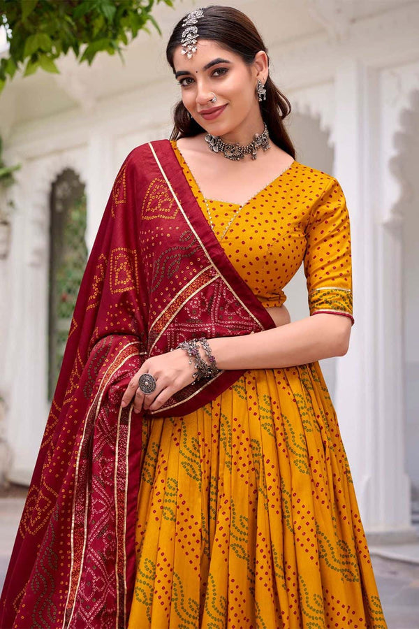 Yellow Silk Sangeet Lehenga Choli SFROY552404