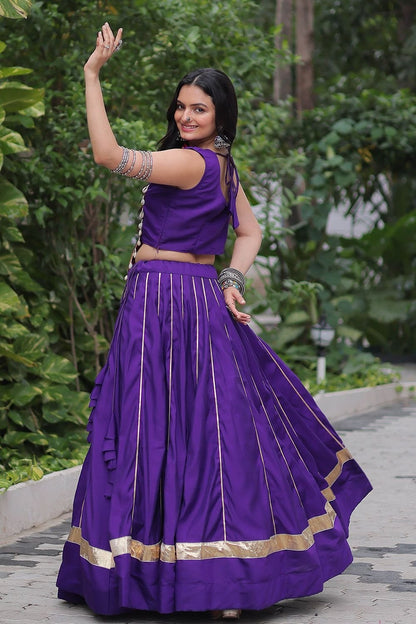 Purple Silk Navratri Chaniya Choli SFROY553202R