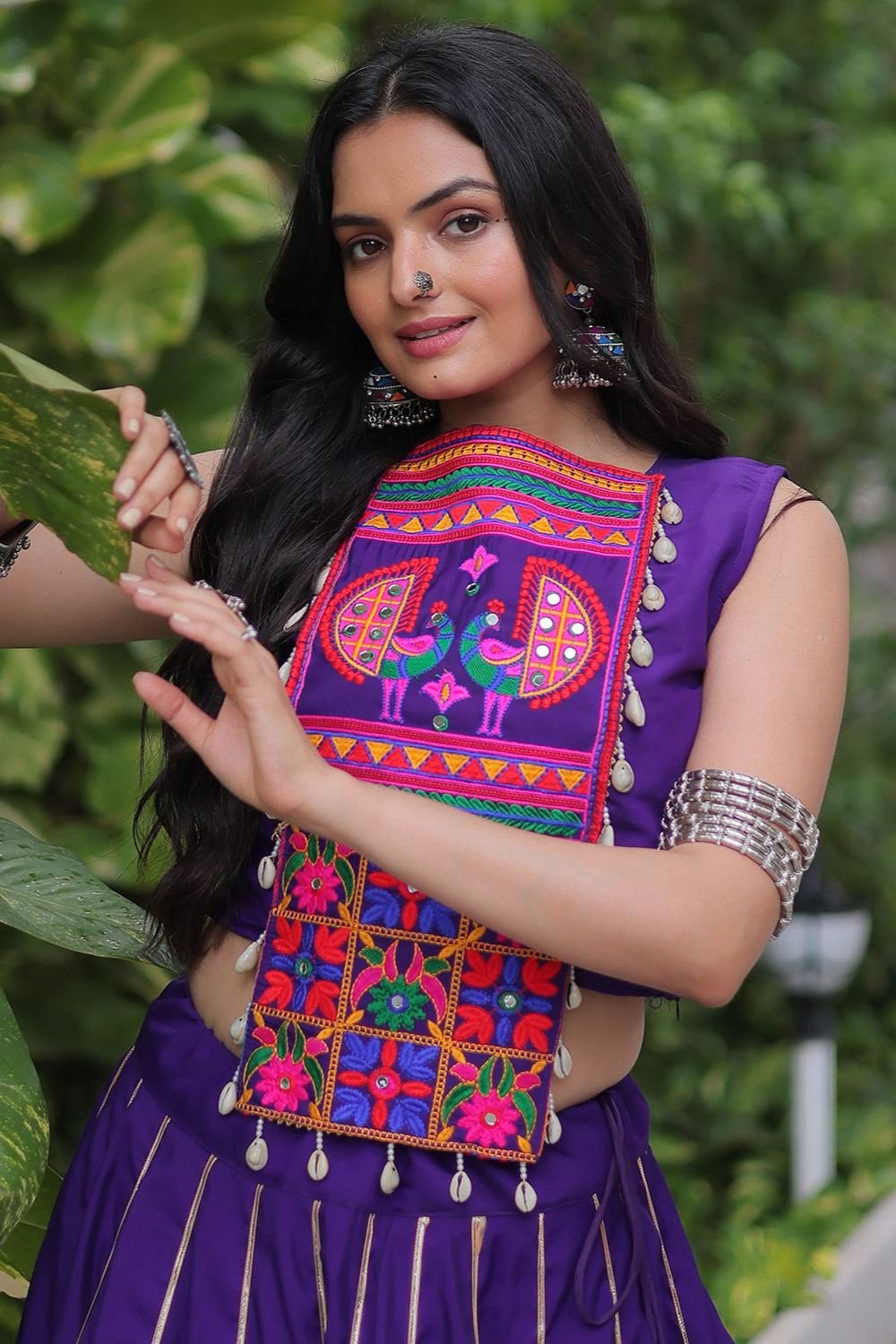 Purple Silk Navratri Chaniya Choli SFROY553202R