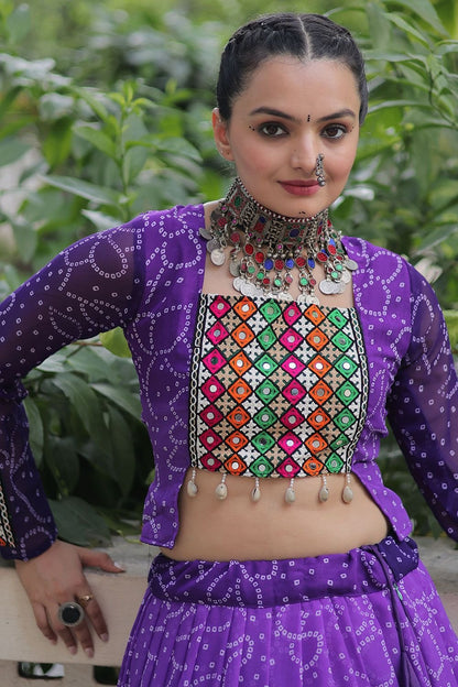 Purple Georgette Navratri Chaniya Choli SFROY555002R