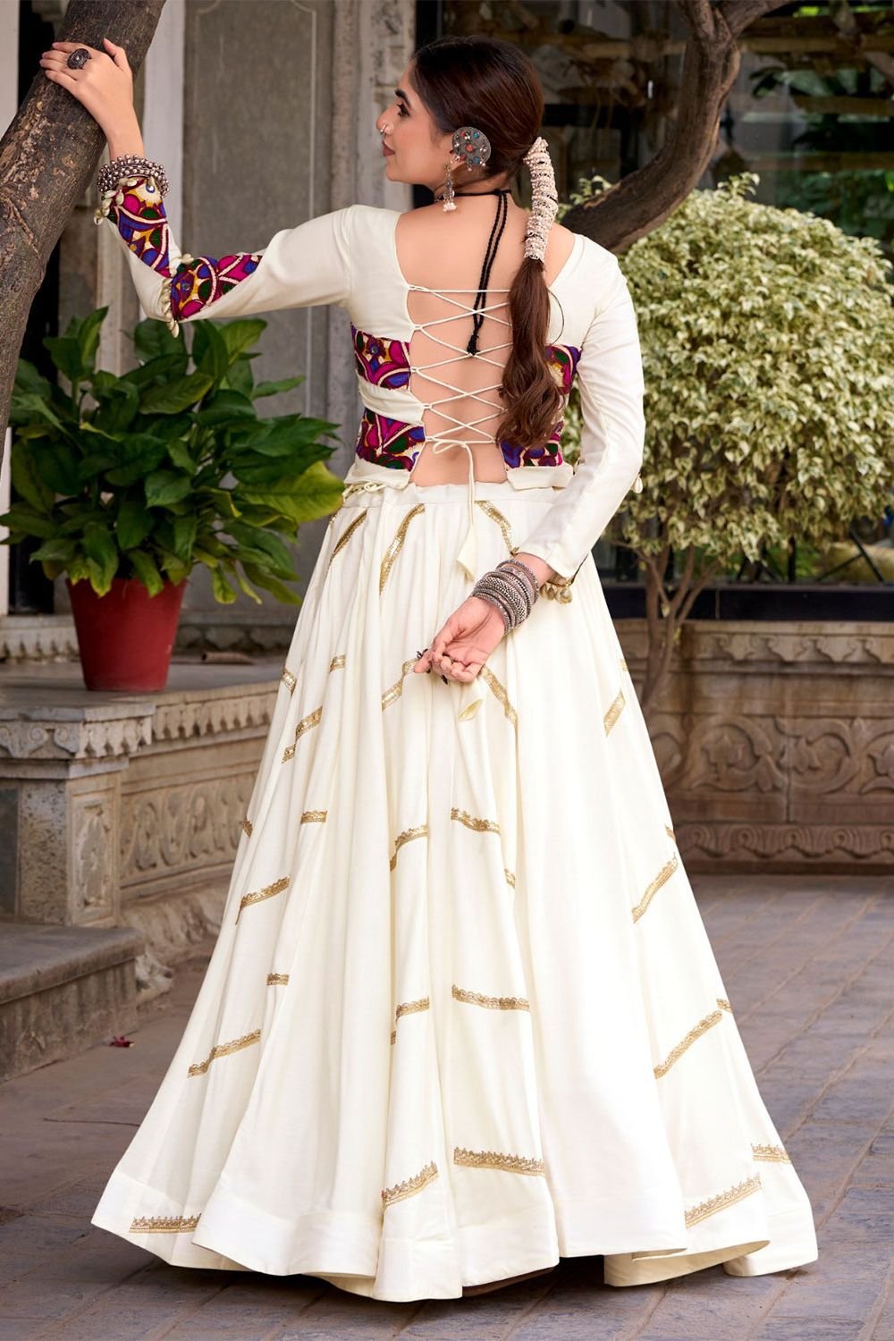 White Rayon Navratri Chaniya Choli SFROY555201R