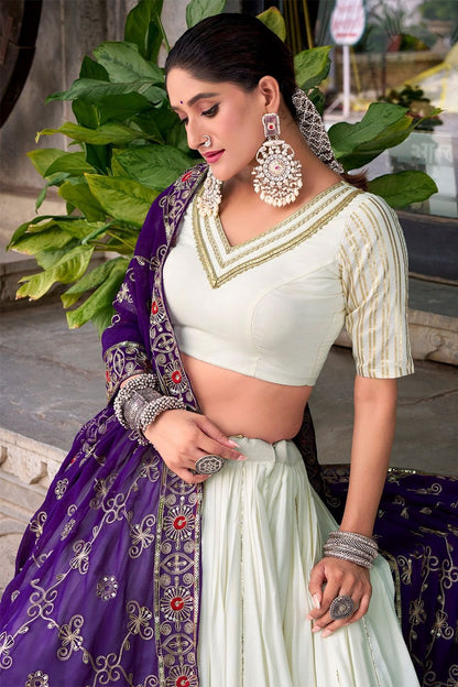 White Rayon Navratri Chaniya Choli SFROY555301R