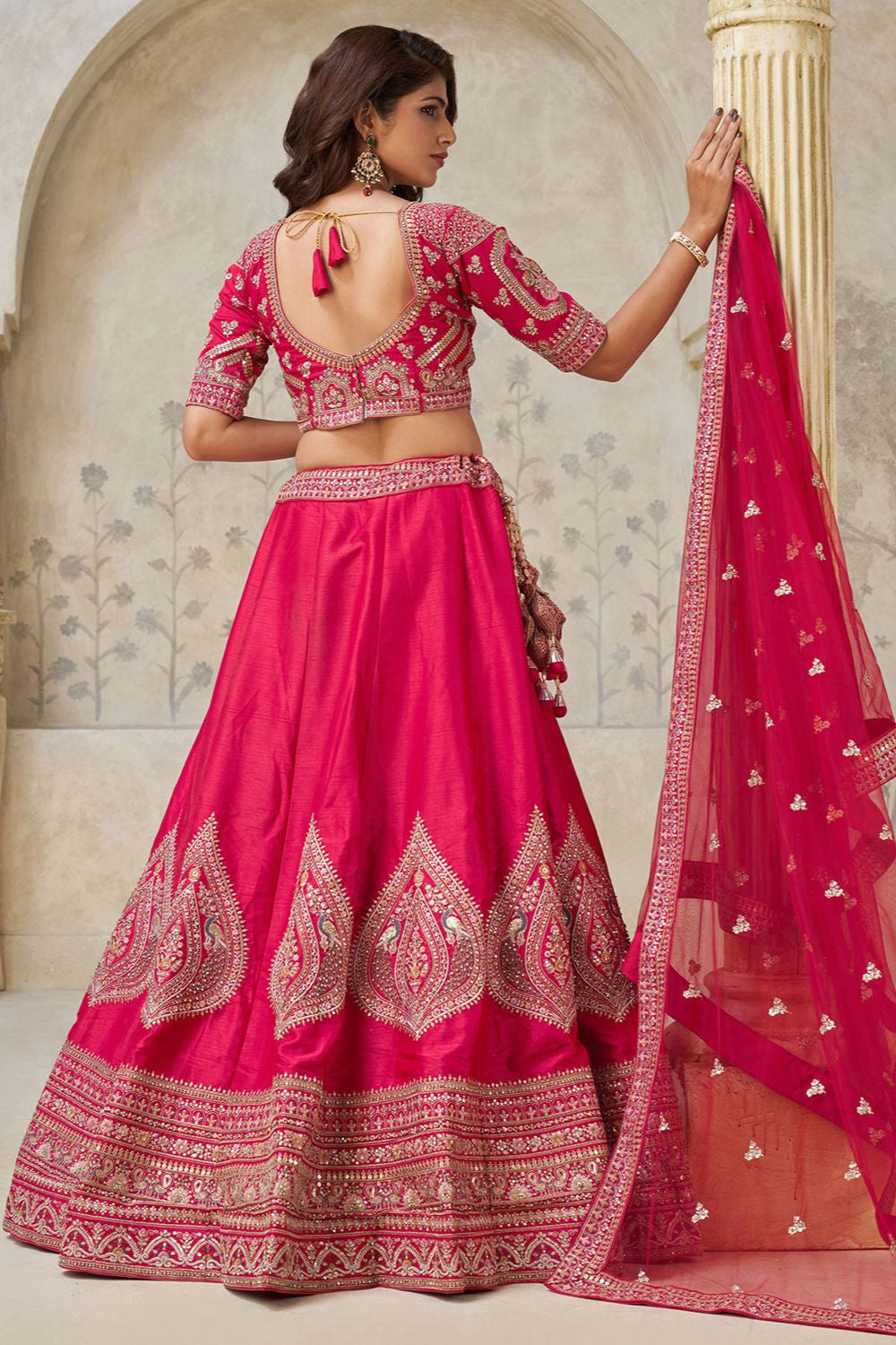Rani Pink Silk Lehenga Choli - SFRELS6509