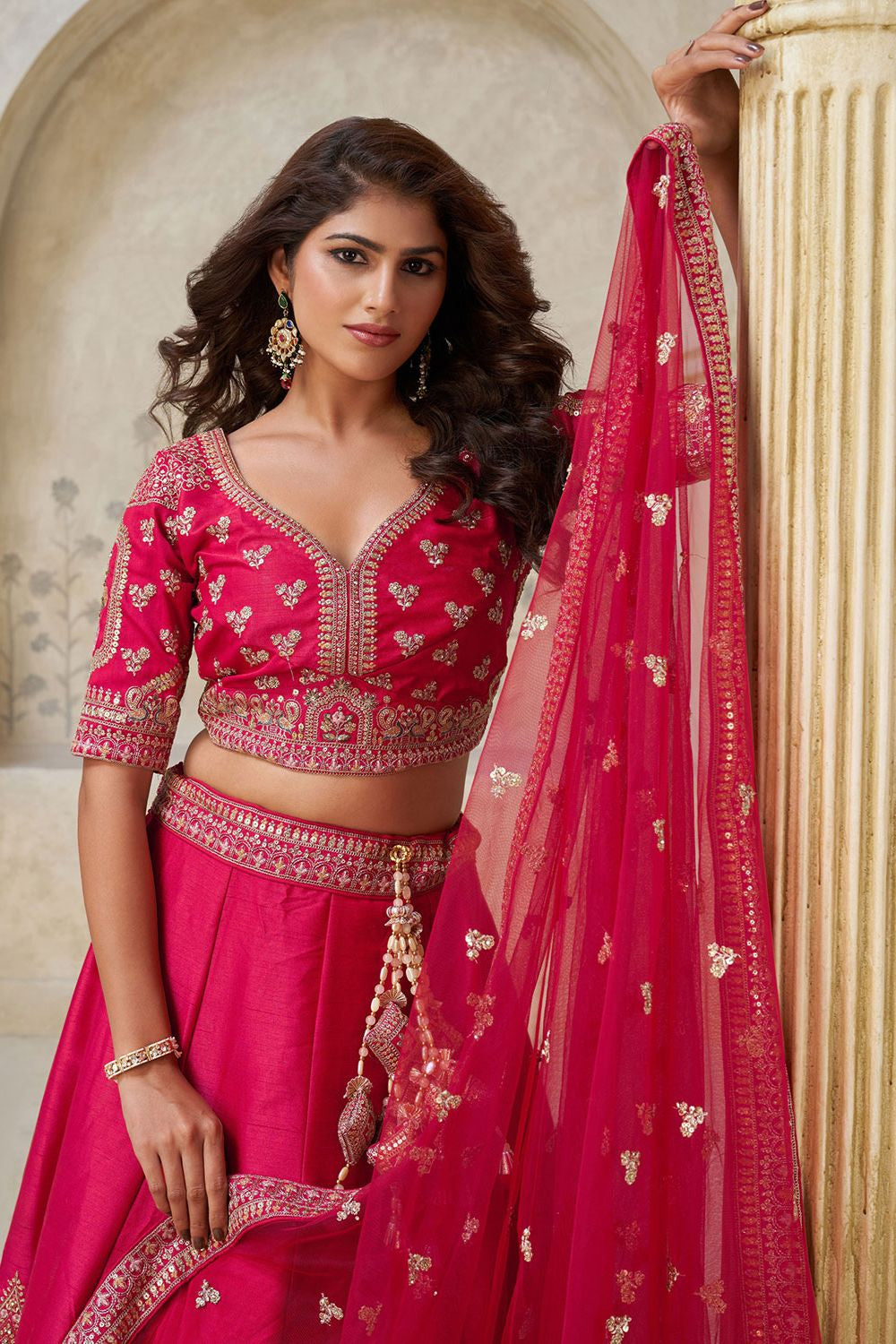 Rani Pink Silk Lehenga Choli - SFRELS6509