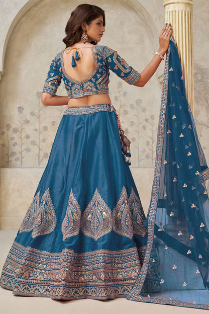 Blue Silk Lehenga Choli - SFRELS6513