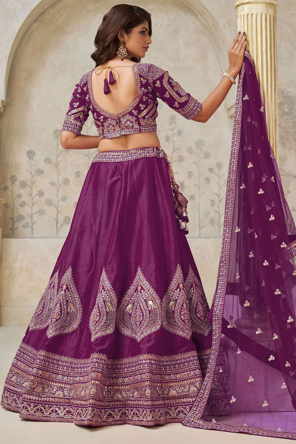 Magenta Silk Lehenga Choli - SFRELS6514