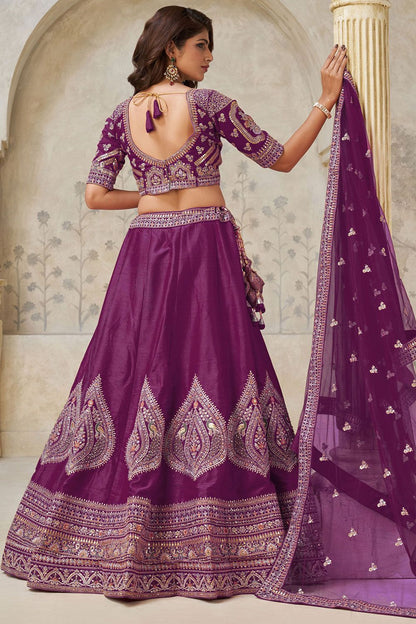 Magenta Silk Lehenga Choli - SFRELS6514