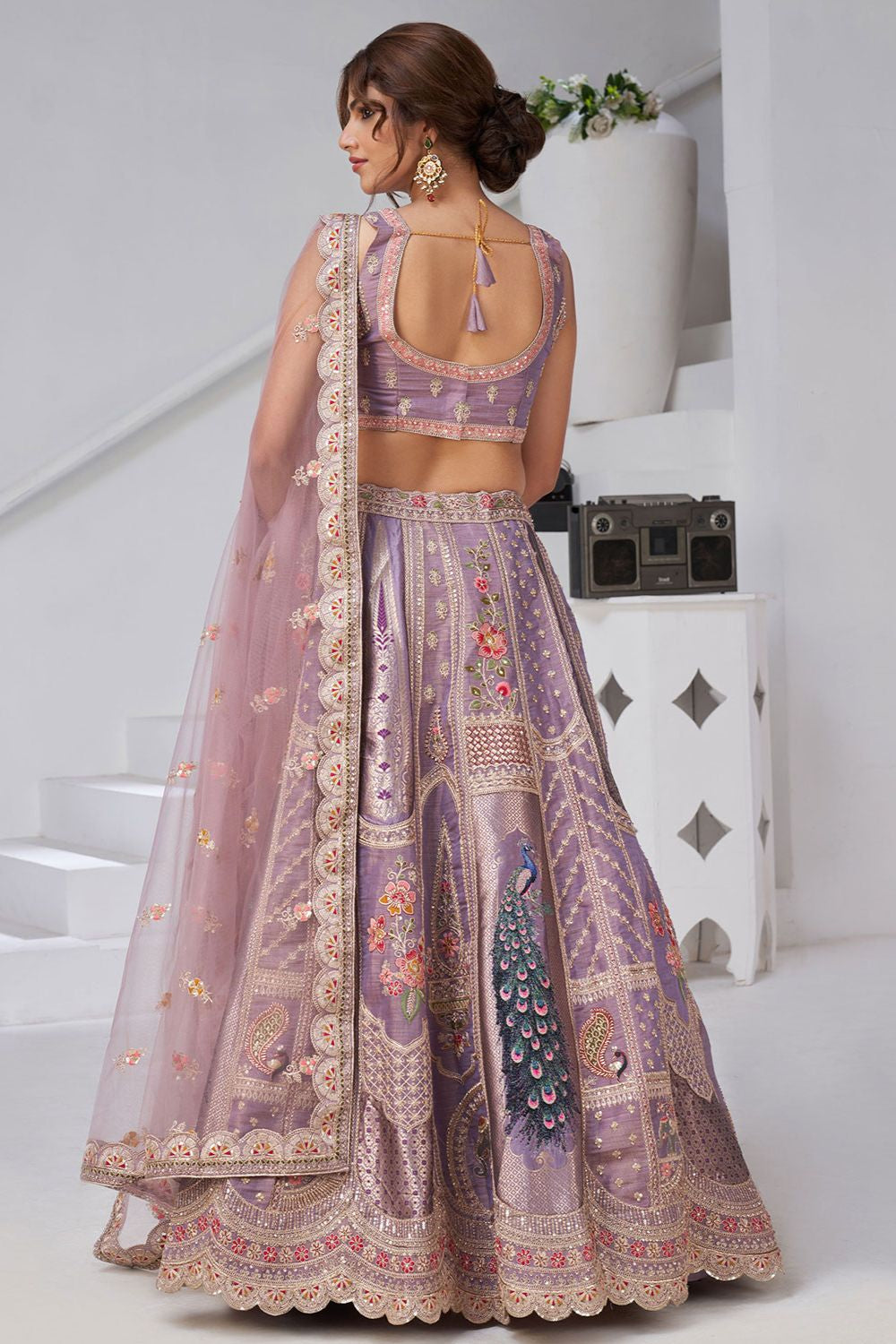 Purple Banarasi Lehenga Choli - SFRELS6517