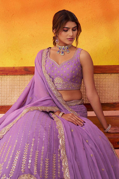 Purple Silk Wedding Lehenga Choli SFROY565706