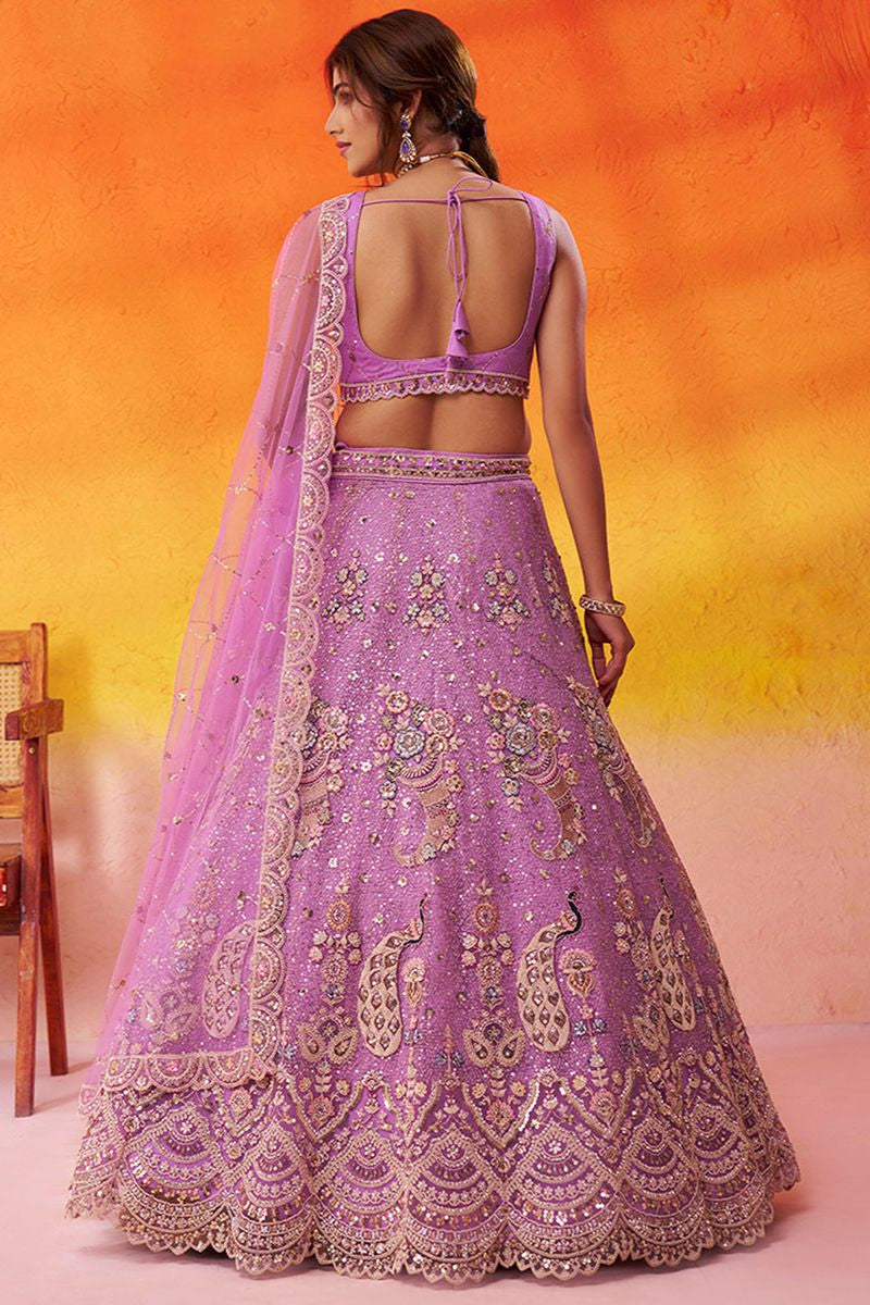 Pink Net Lehenga Choli - SFROY565711