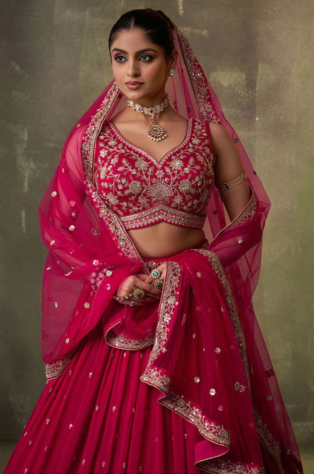 Pink Georgette Lehenga Choli - SFROY567706