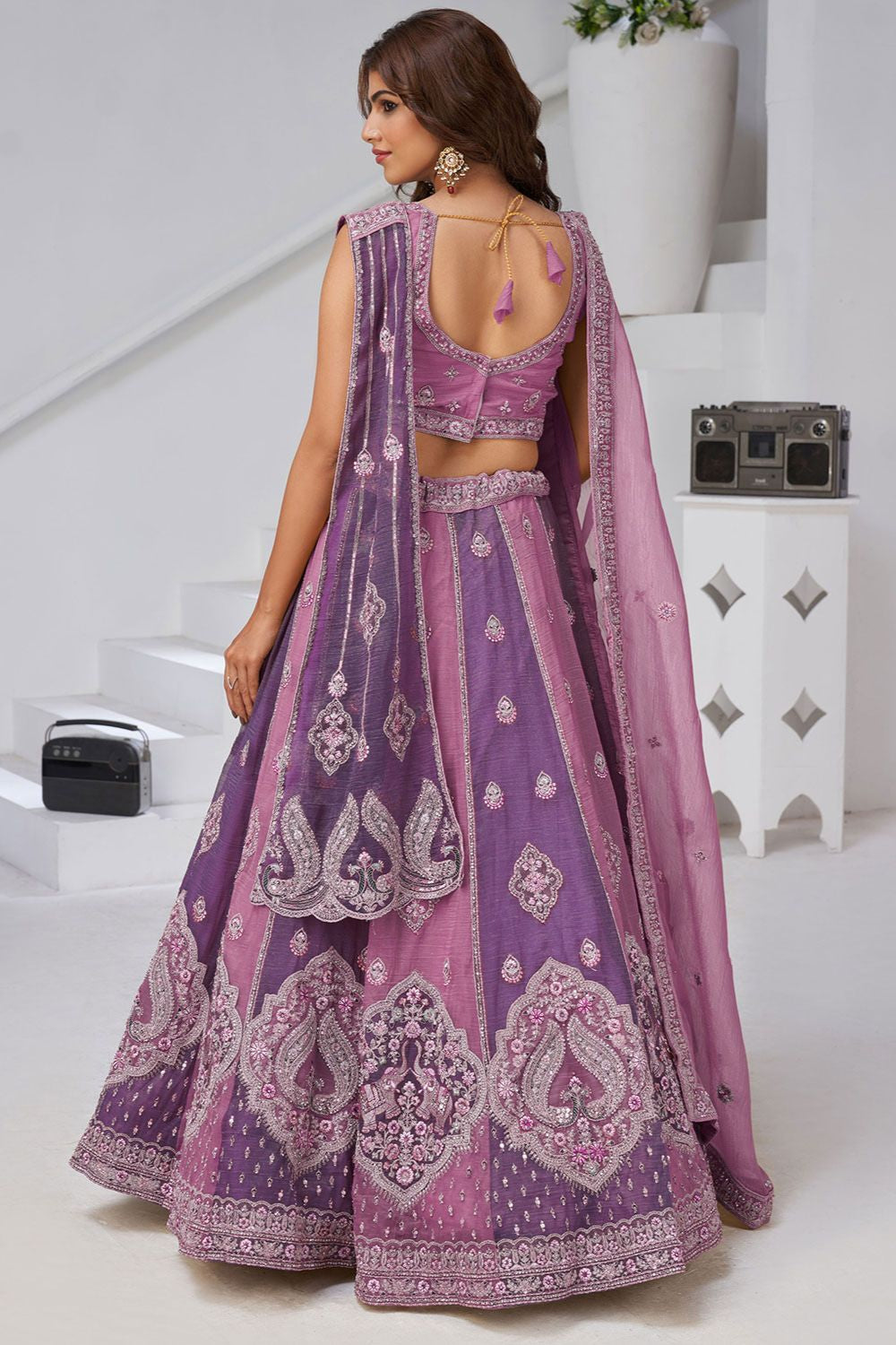 Purple Tissue Lehenga Choli - SFRELS6529