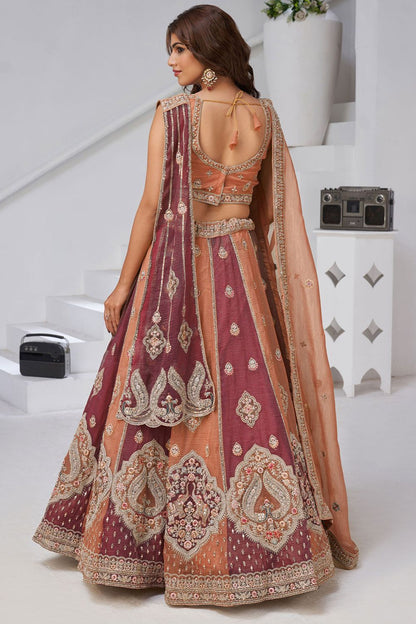 Orange Tissue Lehenga Choli - SFRELS6530