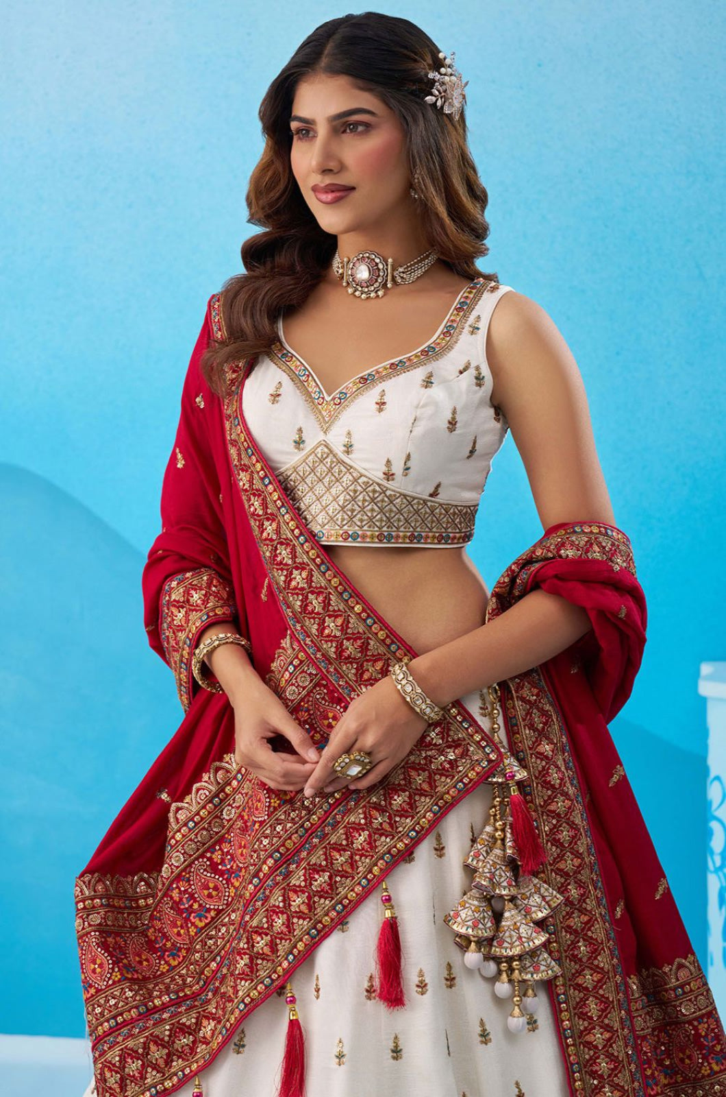 White Other Lehenga Choli - SFROY571810