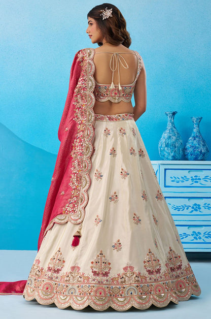 White Tissue Lehenga Choli - SFROY571813