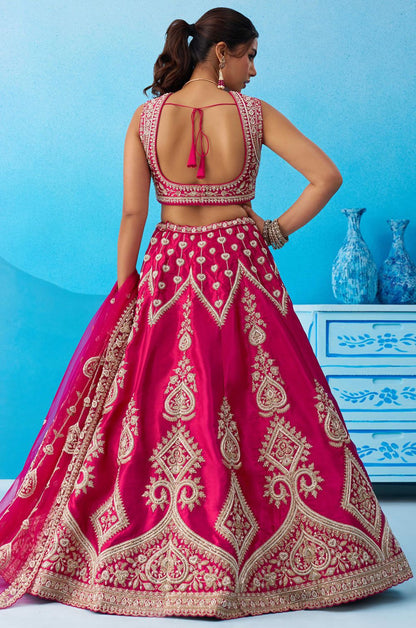 Rani Pink Silk Lehenga Choli - SFROY571815