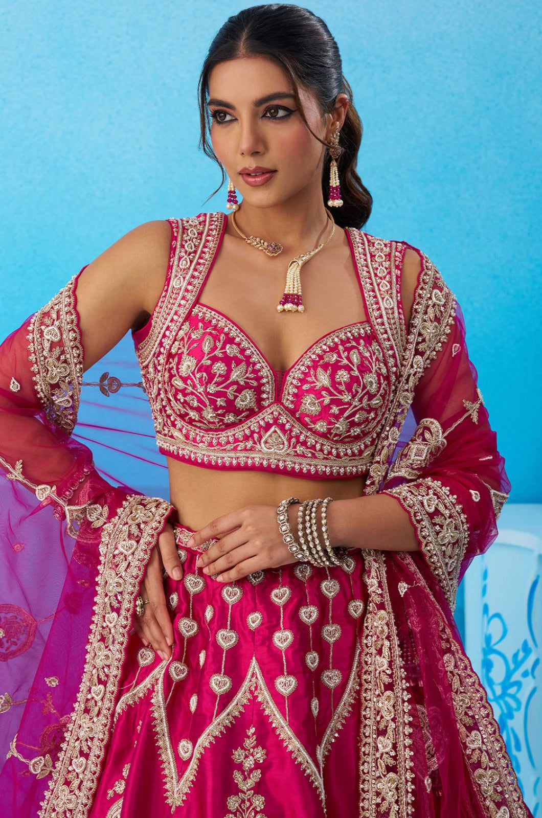 Rani Pink Silk Lehenga Choli - SFROY571815