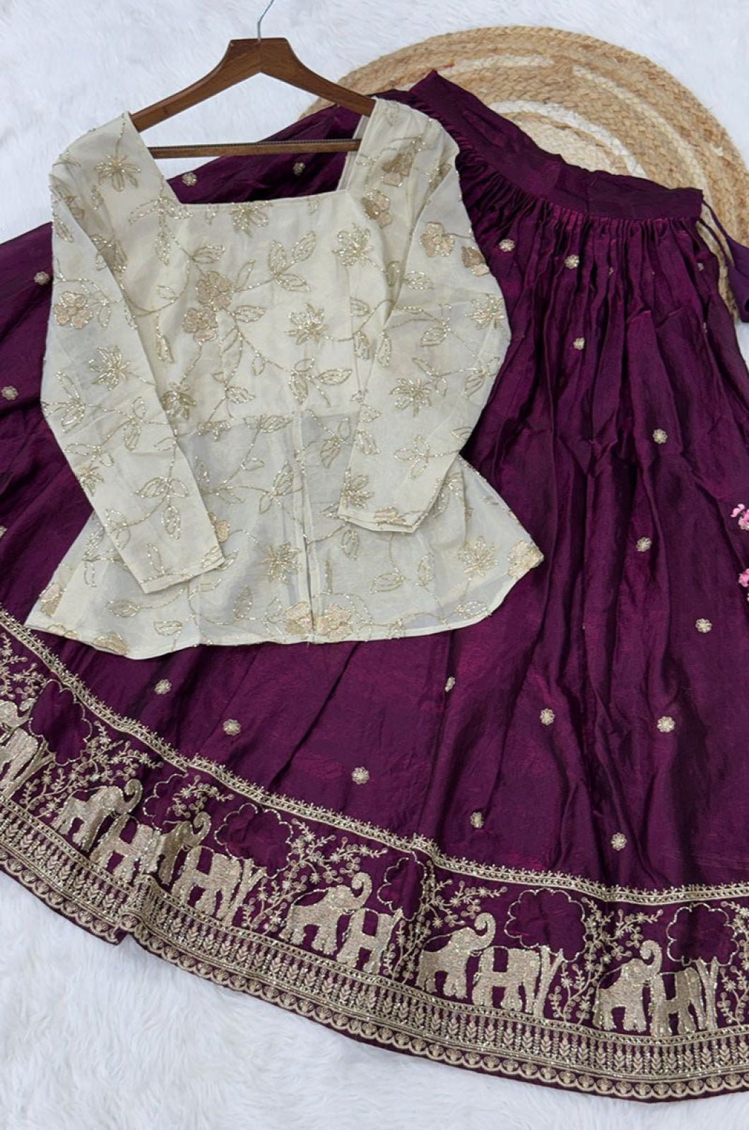 Maroon Silk Salwar Kameez - SFROY572502R