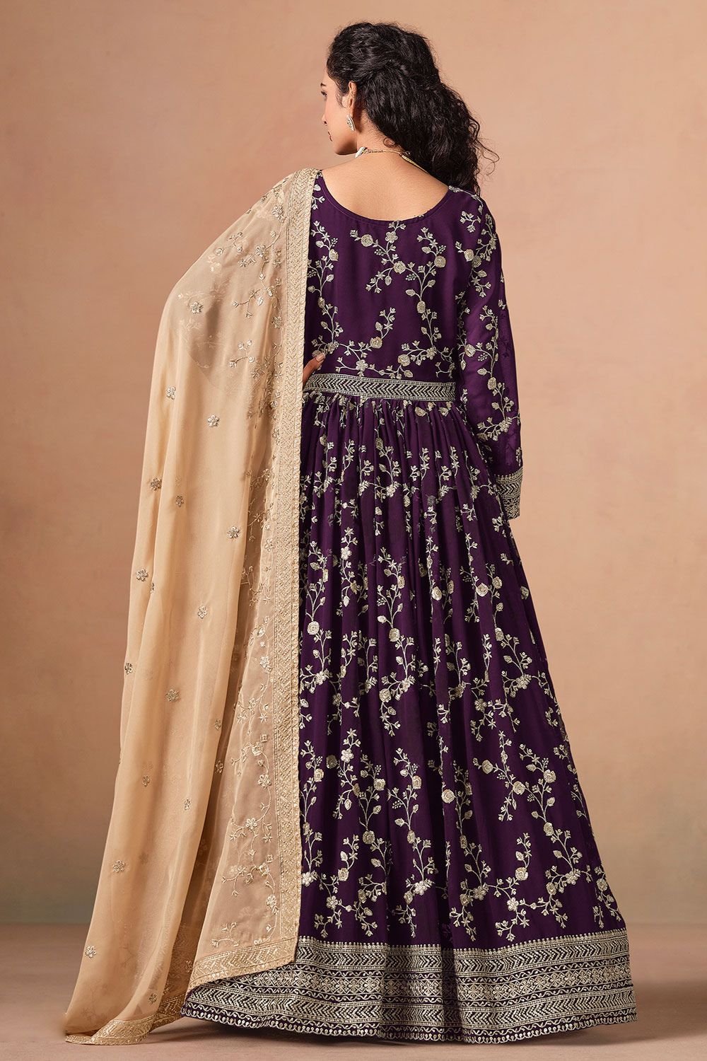 Purple Georgette Salwar Kameez - SFDFS36102R