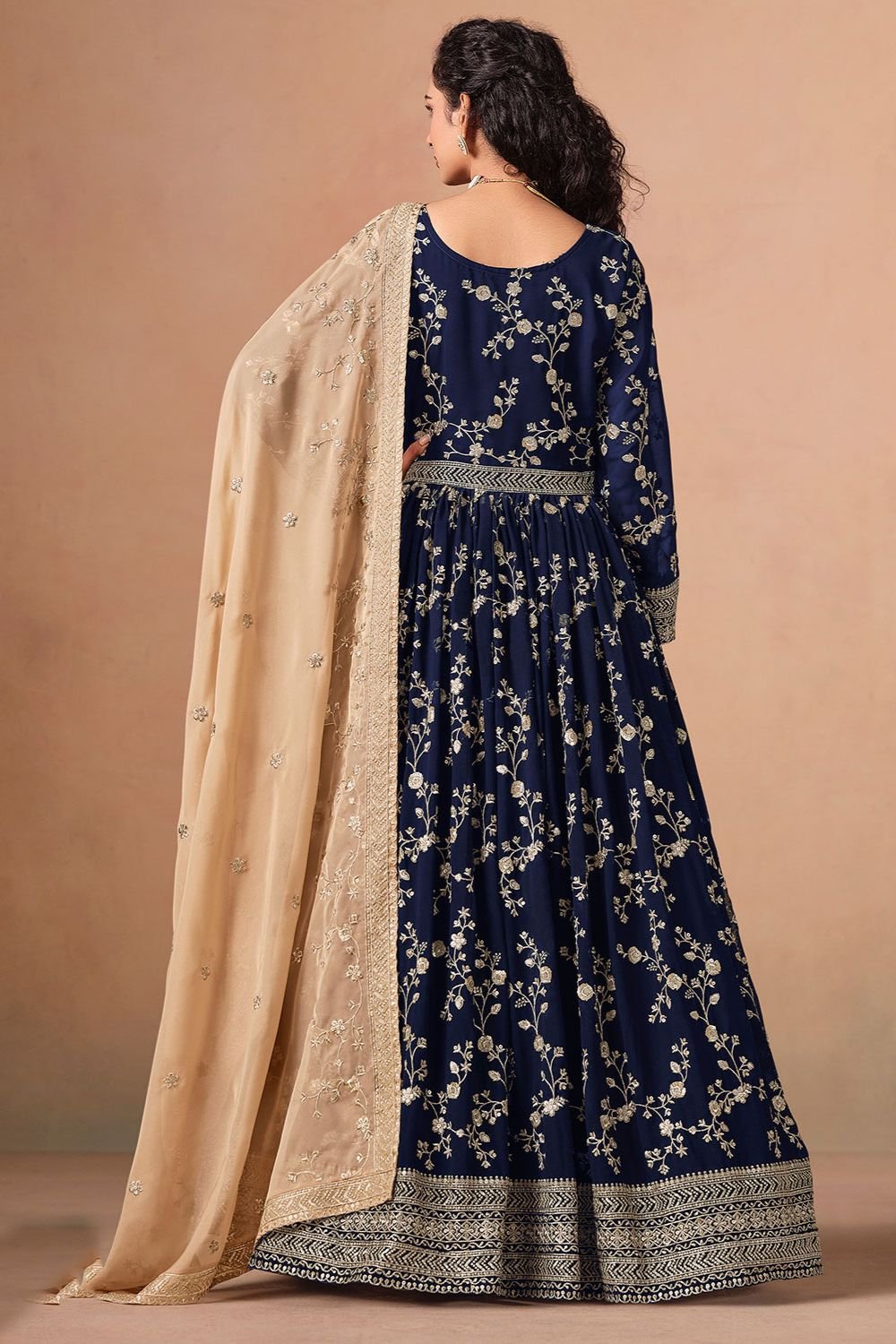 Blue Georgette Salwar Kameez - SFDFS36103R