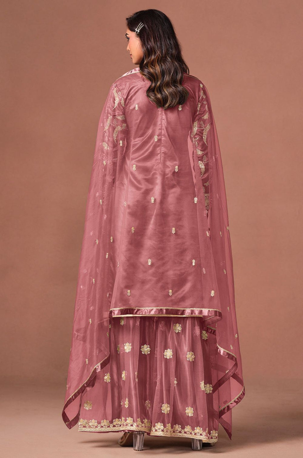 Pink Net Salwar Kameez - SFDFS39201R