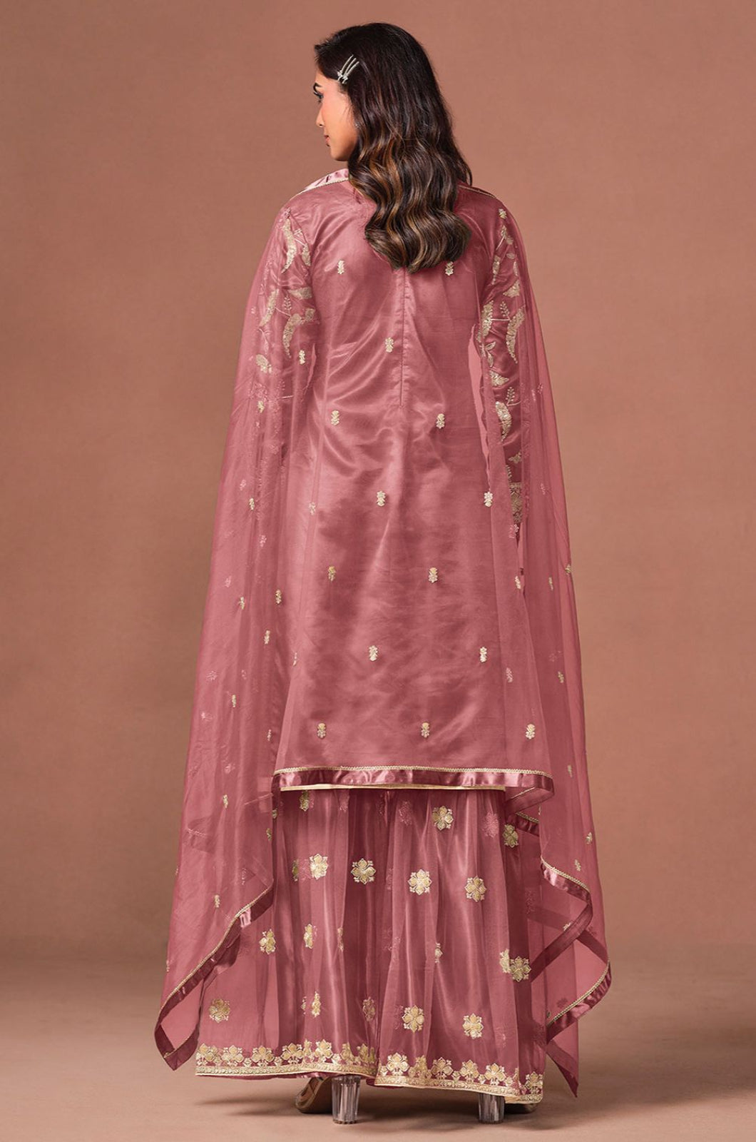 Pink Net Salwar Kameez - SFDFS39201R