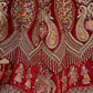 Red Heavy Indian Wedding Leheng Choli In Velvet SFANJ2187