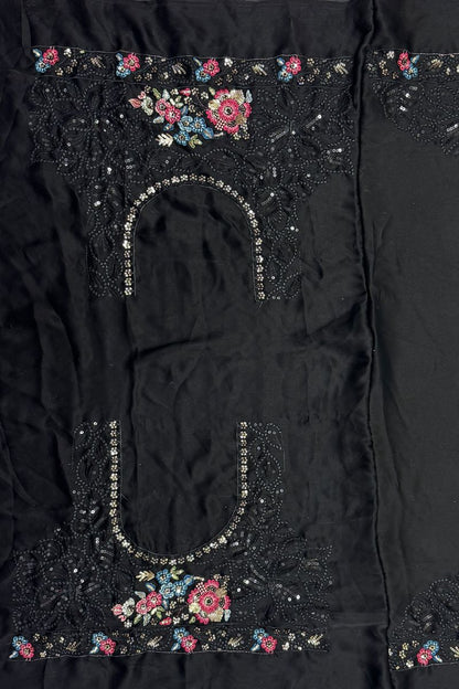 Enchanting Black Chinnon Wedding Lehenga Choli SFANJ2918