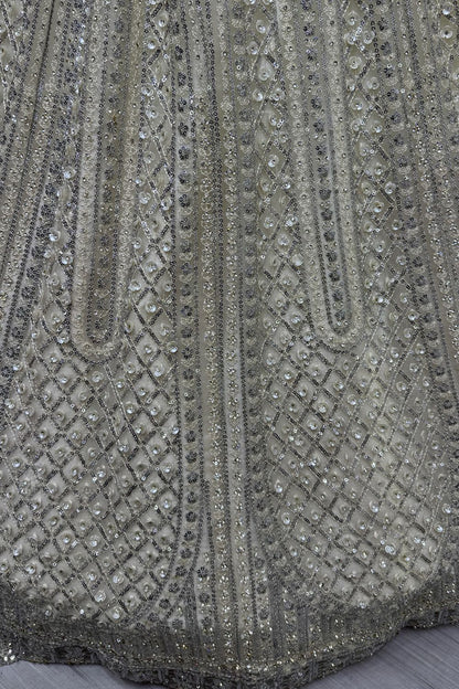 White Net Designer Party Lehenga Choli SFANJ2957