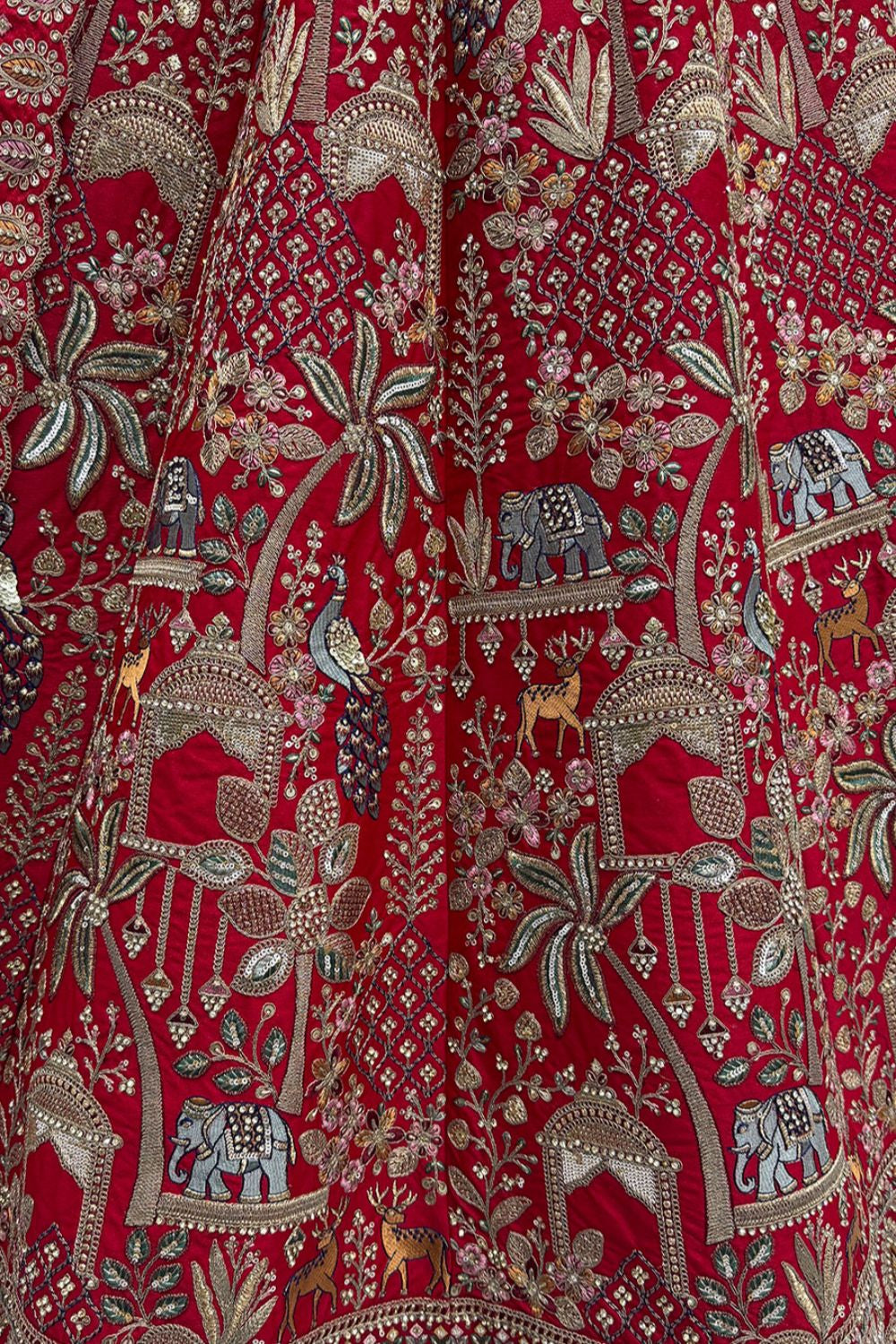 Red Bridal Silk Lehenga Choli  SFANJ3131