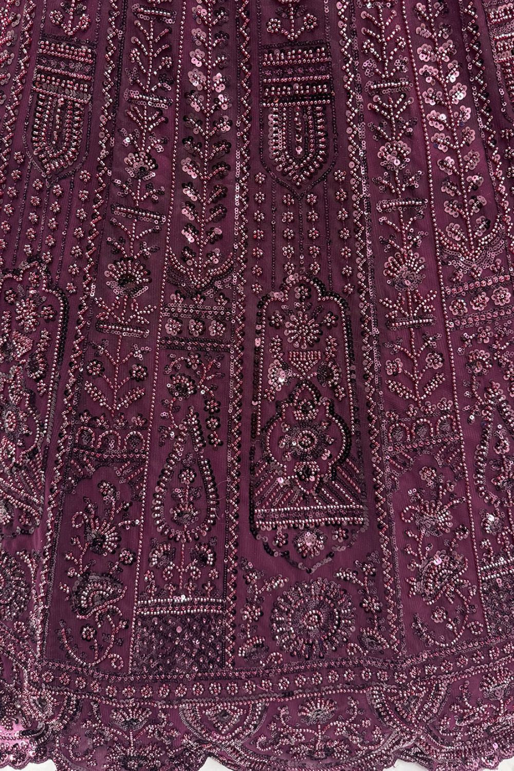 Purple Net Lehenga Choli - SFANJ3133