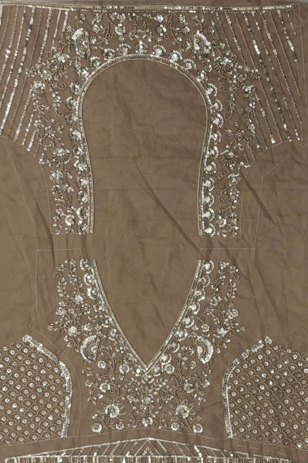 Beige Net Lehenga Choli - SFANJ3134